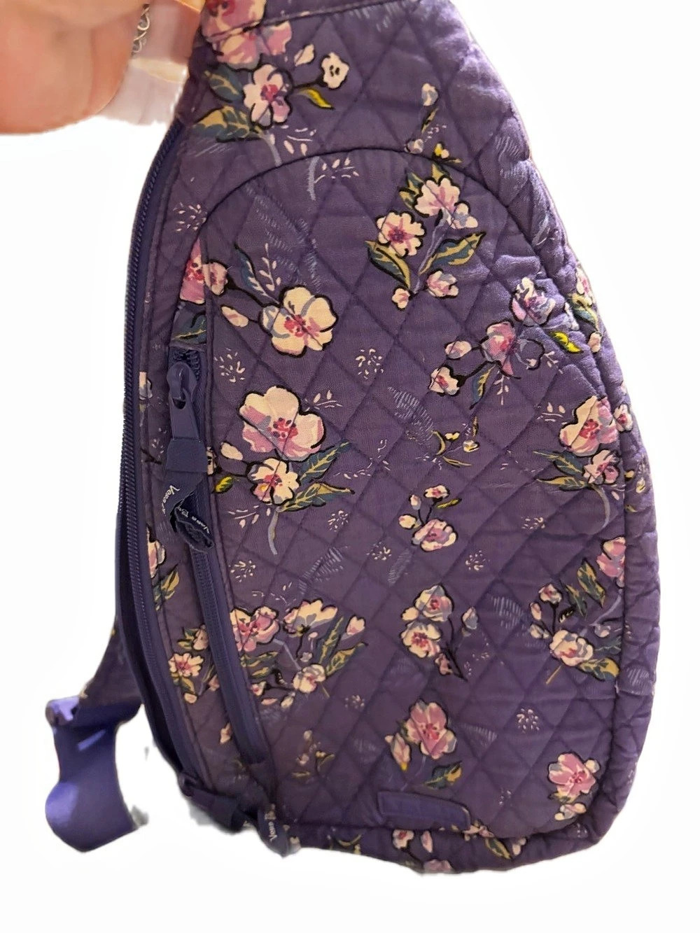 Vera Bradley Floral Quilted backpack cross body Bag in Purple